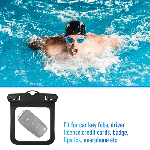 2 Pack Small Waterproof Pouch, Submersible Wallet for Swimming | Waterproof Key Fob Case Floating Keys Holder Pouch Holder for ID Badge Credit Card Money Coins License Water Surfing