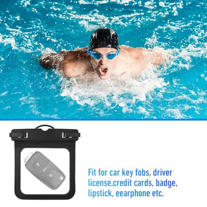 2 Pack Small Waterproof Pouch, Submersible Wallet for Swimming | Waterproof Key Fob Case Floating Keys Holder Pouch Holder for ID Badge Credit Card Money Coins License Water Surfing