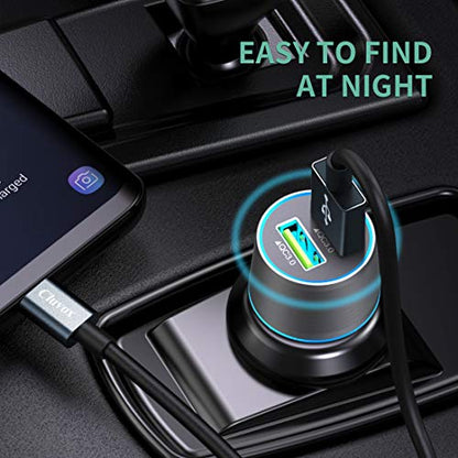 36W Rapid USB Car Charger for Samsung Galaxy S26/S25 Plus/Ultra/A57/A56/A37 - color: Dark Grey, size: 3.3ft cable
