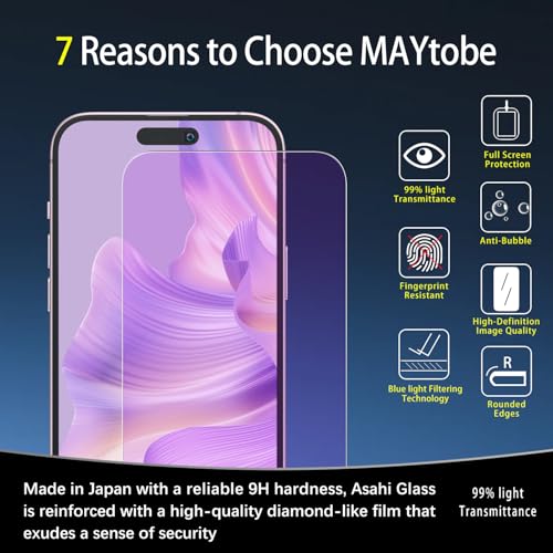 MAYtobe [2-Pack Screen Protector for iPhone 17 Eye Care Tempered Glass - size: iPhone 17