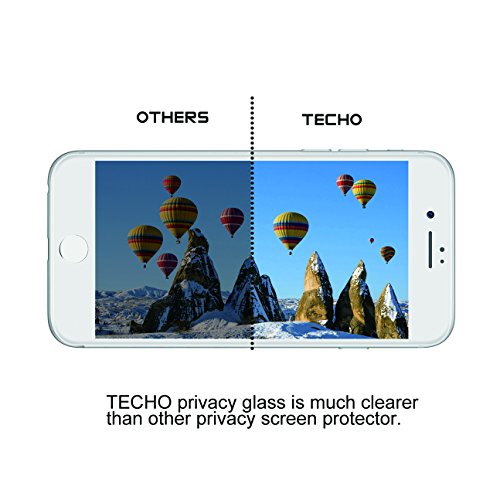 TECHO Privacy Screen Protector for iPhone 8 7 6s 6, Anti Spy 9H Tempered Glass, Edge to Edge Full Cover Screen Protector [Anti-Fingerprint] [Bubble Free] [Full Coverage] (White) - color: White