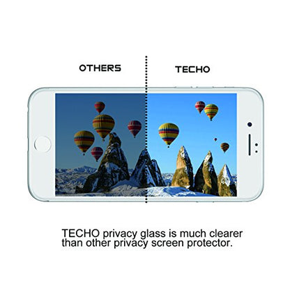 TECHO Privacy Screen Protector for iPhone 8 7 6s 6, Anti Spy 9H Tempered Glass, Edge to Edge Full Cover Screen Protector [Anti-Fingerprint] [Bubble Free] [Full Coverage] (White) - color: White