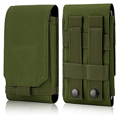Tactical Molle Phone Holster Pouch, Universal Belt Waist Bag for iPhone 17 Pro Max/17 Pro/17/16 Pro Max/15 Pro Max/14 Pro Max/13/12, Samsung S25 Ultra/S24/S23, Size L - color: Green(1 Pack)