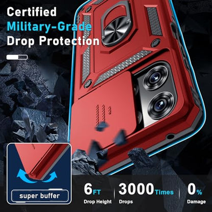 for Moto G Power 5G 2026/2025 Case Built in Slide Camera Cover Red - color: Red, size: Moto G Power 5G(2025)