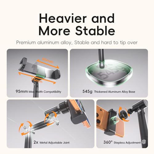 Cell Phone Stand for Desk, Adjustable Angles & Height - color: Cellphone Stand