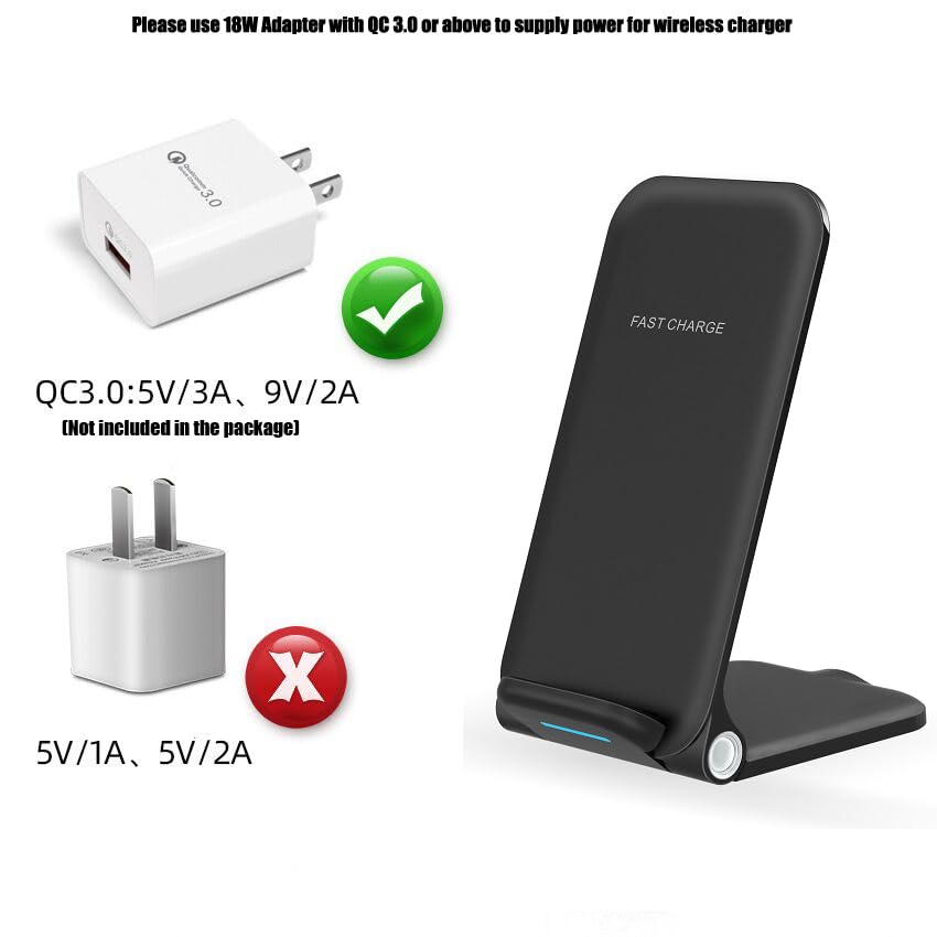 Wireless Charging Receiver for Samsung Galaxy A12 A22 A32 A42 A52 A72 4G 5G External Type-c Adapter with Stand Folding Charger