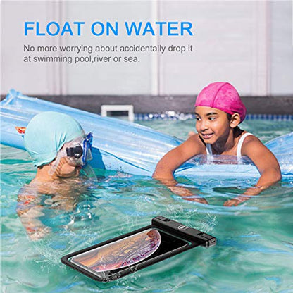 Floating Waterproof Phone Pouch with Lanyard and Armband Dry Bag Holder Underwater Case for Motorola Moto G Power G Stylus G Play E E6 One 5G G7 Power G7 Play G6 Z4 Z3, Black