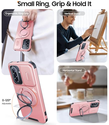 JAME for Samsung Galaxy A17/A16 5G Phone Case with Stand Slide Camera Cover - color: Pink, size: Galaxy A16/A17
