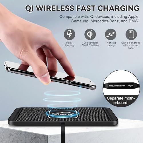 ZPSHYD Wireless Charging Pad for Car Phone Charger Non Slip Fast Charging Pad Compatible with Android iOS Qi Devices (USB Port 30cm Cable) - color: USB Port 30cm Cable