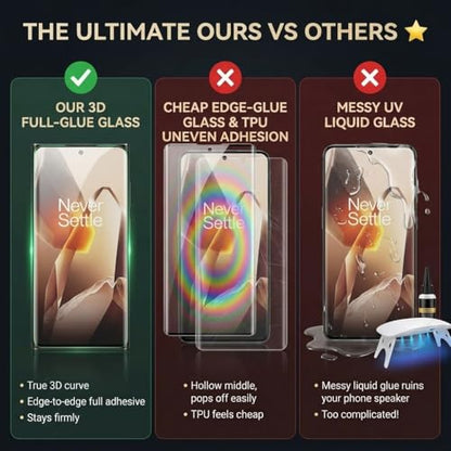 Didisky 2-Pack Tempered Glass Screen Protector for Oneplus 13, Supports Ultrasonic Fingerprint, with Easy Installation Frame, 3D Curved Full Coverage,9H Hardness, Case Friendly, HD Clear