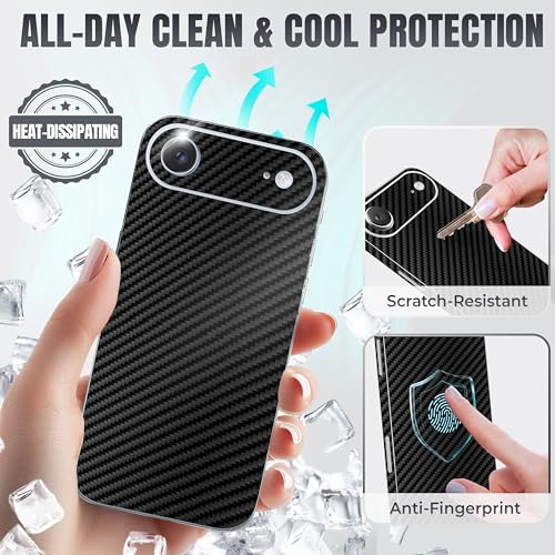 2Pcs Skin Wrap Compatible for iPhone 17 Air – Slim Decal Vinyl Protective Film for Sides & Back – Sleek Fit, Premium Look – Compatible with All iPhone 17 Air Cases - Carbon - color: Carbon