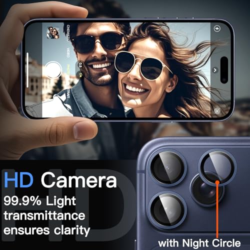 JETech Camera Lens Protector for iPhone 17 Pro/17 Pro Max, Deep Blue, 1 Set - color: Deep Blue