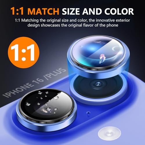 Suoman Camera Lens Protector for iPhone 16 /iPhone 16 Plus - color: Ultramarine*3