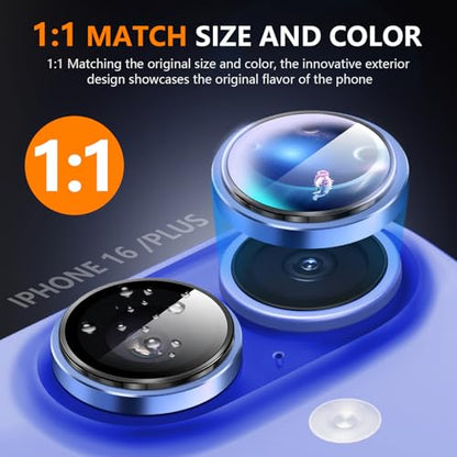 Suoman Camera Lens Protector for iPhone 16 /iPhone 16 Plus - color: Ultramarine*3