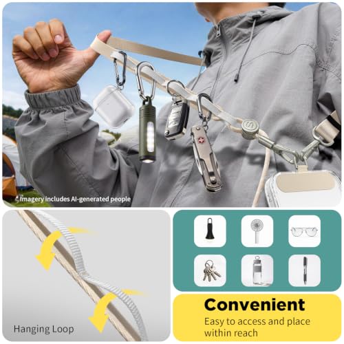 SURPHY Phone Lanyard Crossbody, Phone Strap with Light-Activated Strap - color: Starlight