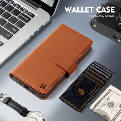 Shieldtop Compatible with Samsung Galaxy S23 Ultra 5G Wallet Case with Card Holder,Women Men RFID Blocking PU Leather Flip TPU Protective Cover Credit Card Slots,Phone Case for S23 Ultra,Light Brown - color: Light Brown, size: Galaxy S23 Ultra - 6.8"