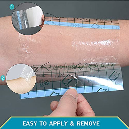 50 Pcs Waterproof Shower Protector Bandage 4x4 inch for Chest Chemo Dialysis Catheter Shower Cover Hemodialysis Port Surgery Incisions Bath Guard Patch Transparent Film Clear Adhesive Wounds Dressing - size: 4x4 Inch (Pack of 50)