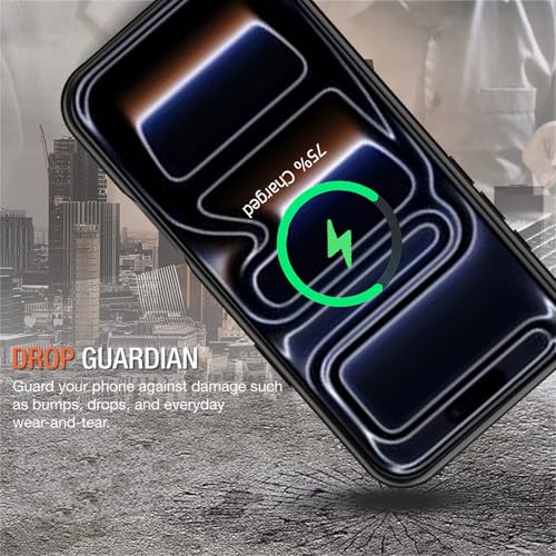 Battery Case for iPhone 17 Pro, Enhanced 10000mAh Portable Protective Wireless Charging Case Support Carplay Compatible with iPhone 17 Pro (6.3 inch) Rechargeable Extended Battery Charger Clip(Black) - size: iPhone 17 Pro