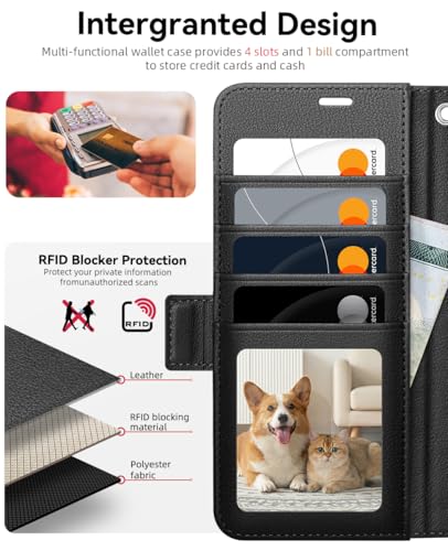 OCASE for Samsung Galaxy S26 Ultra Wallet Case, Card Holder, Diamond Black | RFID Blocking, Kickstand, Magnetic Closure, PU Leather Flip Folio, Shockproof TPU Shell, Protective Phone Cover (6.9") 2026 - color: Diamond Black, size: Samsung Galaxy S26 Ultra