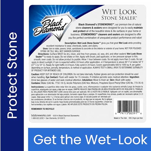 Wet Look Stone & Concrete Sealer, High Gloss for Pavers & Patios, 4oz Trial - style: Trial Size (4oz)