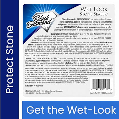 Wet Look Stone & Concrete Sealer, High Gloss for Pavers & Patios, 1 Gallon - style: 1-Gallon