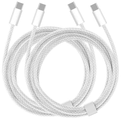 2pack USB C to USB C Woven Cable Compatible for iPhone 17/16/15, 17 16 15 Pro Max, Plus, 16E, 17Air Carplay Charger Cord, AirPods 4, AirPods Pro (2nd/3rd Gen) Fast Charging Cord, Car Charger Cable 5FT - size: 5FT, style: USB C to USB C 2pack