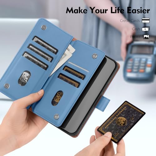 Shieldtop Compatible with Samsung Galaxy S23+ Plus Wallet Case with Card Holder,Women Men RFID Blocking PU Leather Flip TPU Protective Cover Credit Card Slots,Phone Case for S23 Plus,Light Blue - color: Light Blue, size: Galaxy S23 Plus - 6.6"
