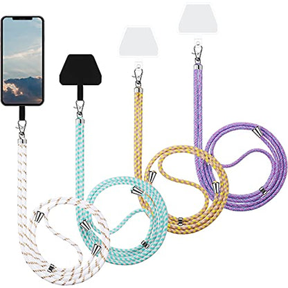 Weewooday 4 Pcs Phone Lanyard Crossbody Phone Strap, Light Color Series - color: Light Color Series
