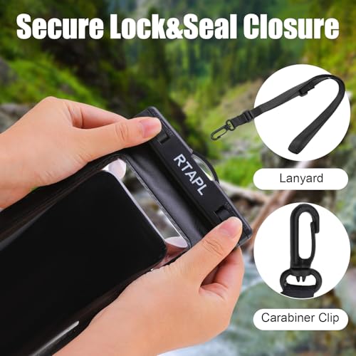 2-in-1 Floating Waterproof Phone Pouch & Detachable Armband, IPX8 Certified Dry Bag with Lanyard, Universal Protector for iPhone 17-11 Pro Max Plus Air & Galaxy S25/S24.Black - color: Black