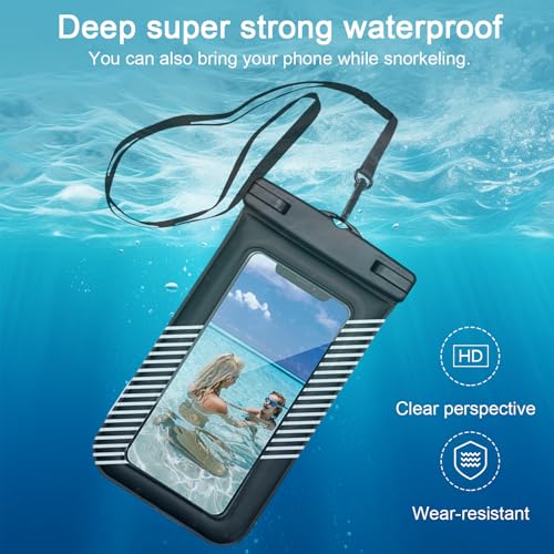 1 Pcs Waterproof Phone Case for Beach Adventures Swimming Outdoor Activities with Touch Screen Adjustable Strap (White) - color: White