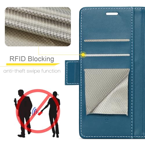 Wallet Case for Google Pixel 10/Google Pixel 10 Pro, Magnetic Flip Case with RFID Blocking Card Holder Kickstand for Women Men, Shockproof Durable Protective Phone Cover (Blue) - color: Blue