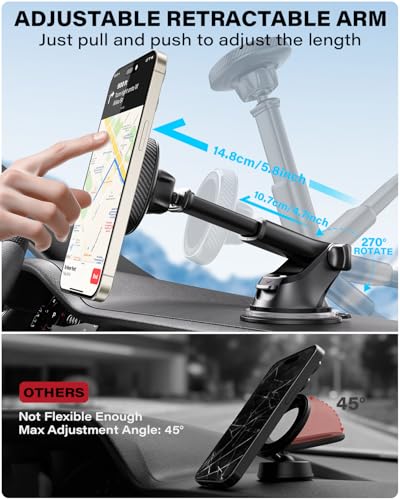 APPS2Car for Magsafe Car Phone Mount, Dashboard & Windshield Suction Cup - color: Black