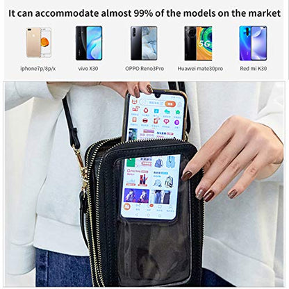 Touch Screen Phone Bag,Crossbody Cellphone Purse RFID Blocking Card Holder Wallet Small Shoulder Bags for Women