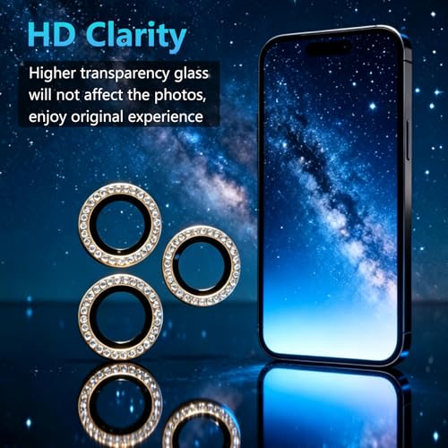 KLEVCOOZ for iPhone 16 Pro/iPhone 16 Pro Max Camera Lens Protector Bling