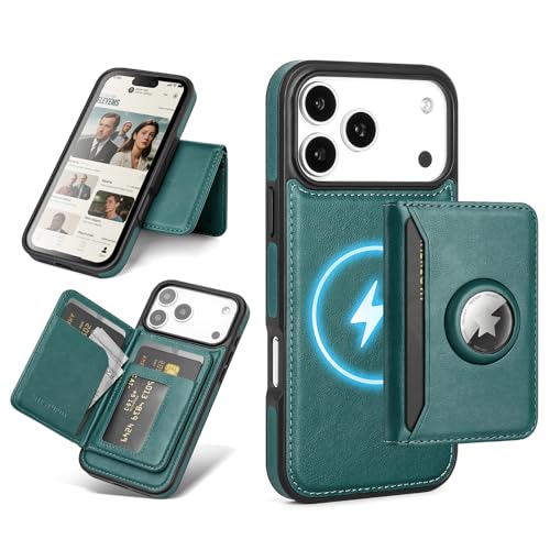 Antsturdy Compatible with MagSafe iPhone 17 Pro Wallet Case,Blue Green - color: Blue Green, size: iPhone 17 Pro - 6.3"