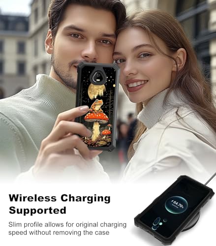 for Schok Volt Sv67q Sv67332 Case with Screen Protector, Military Grade Drop Protection, Dual Layer Hybrid Shockproof Protection TPU Phone Case for Schok Volt Sv67q, Mushroom Frog 02 - color: Mushroom Frog 02