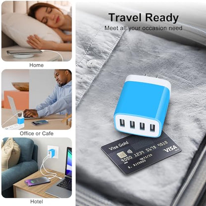 USB Cube Samsung Charging Block for Samsung Galaxy A17 5G A16 A56 A36 A26 A15 A55 A35 A25 A03s S26 Ultra S25 FE S24 S23 Z Flip 5 Z Fold 5,Multi Plug for iPhone 17e 17 16 15 Pro Max 14 13 12,Pixel 10a