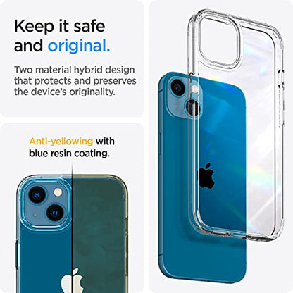 Spigen for iPhone 13 Mini Case, Ultra Hybrid [No Magnet Ring][Anti-Yellowing] - Crystal Clear - color: Crystal Clear, size: iPhone 13 Mini