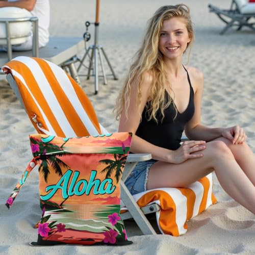 Aloha Wet Dry Waterproof Bag, Travel Laundry Wet Bag for Swimsuit - color: Aloha2
