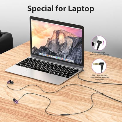 ASKUBSKU Wired Earbuds for School Chromebook Laptop PC, Purple - color: Purple