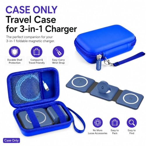 ANKHOH Travel Case for Iseyyox/for RTOPS/for QUZUDN 3 in 1 Wireless Charger - color: Blue