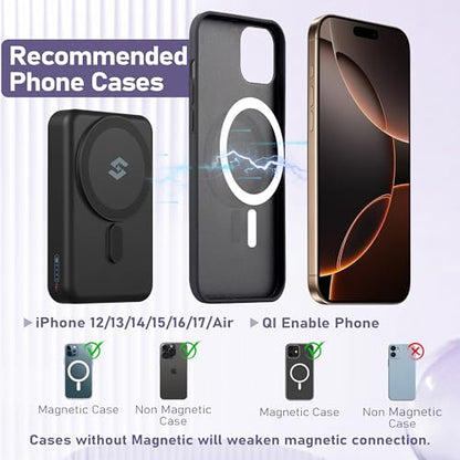 Smtcsl 3 in 1 Wireless Charging Station: 10000mAh Removable Power Bank Charger Stand for Phone/Watch/Air Pods - Portable Magnetic Battery Pack for Air 17 16 15 14 13 12 Series