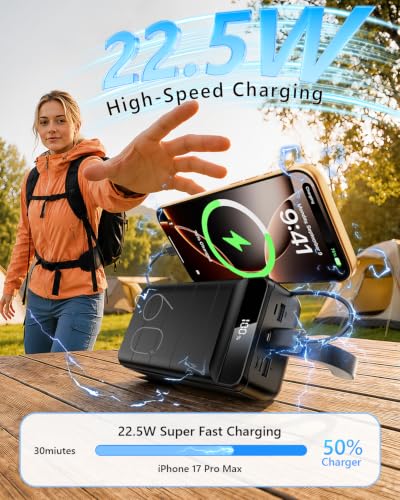 LQHUE Power Bank 60000mAh 22.5W Fast Charging Portable Charger with Flashlight, 4 Outputs & 3 Inputs LED Display Huge Capacity External Battery Pack for Most Electronic Devices on The Market