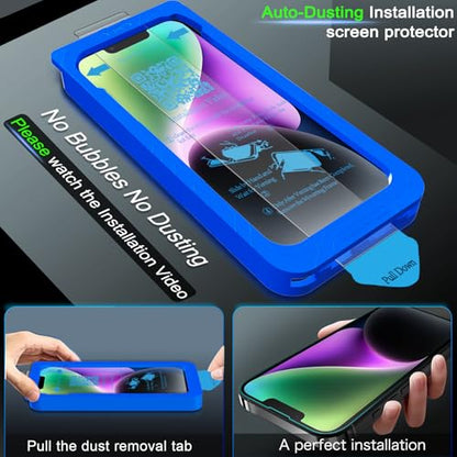 IMBZBK for iPhone 14 Screen Protector, Tempered Glass, 3+3 Pack - size: iPhone 14 6.1 inch