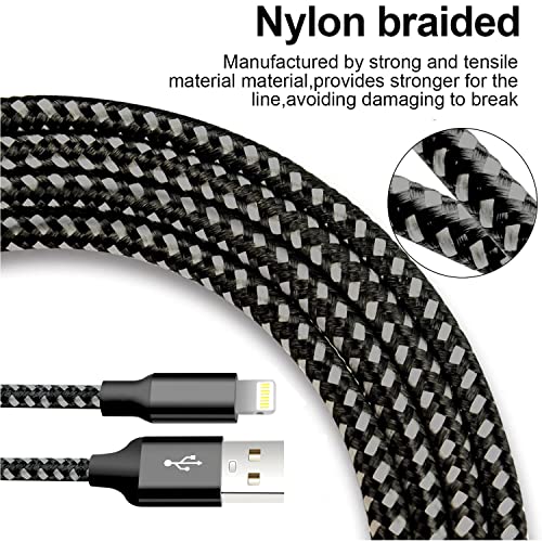 cugunu USB to Lightning Cable, 5 Pack Fast iPhone Charger Cord (BlackGray) - color: Black Gray, style: USB-A to L