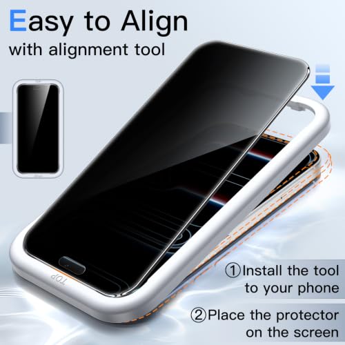 JETech Privacy Screen Protector for iPhone New Pro Max, 2-Pack - size: iPhone NEW Pro Max