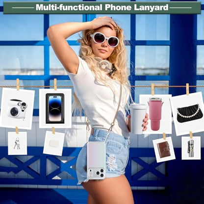YFWE Phone Lanyard Crossbody, Adjustable Cell Phone Lanyard Neck Strap for All Phones, Universal Skin Friendly Phone Strap Crossbody for Women and Men - color: Colorful 4