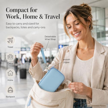 ANKHOH Travel Case for Iseyyox/for QUZUDN/for RTOPS 3 in 1 Wireless Charger - color: LIght Blue