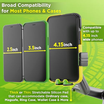 Truckules Truck Phone Mount, 16.9" Long Holder, Semi, Green - color: Green