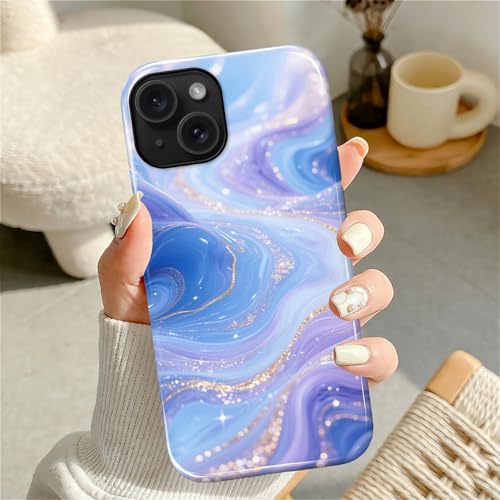 Case for iPhone 15 Plus, Shockproof Hybrid Protective Phone Case, Dual-Layer Drop Protection Anti-Scratch, Blue Purple Fluid - color: Blue Purple Fluid, size: iPhone 15 Plus